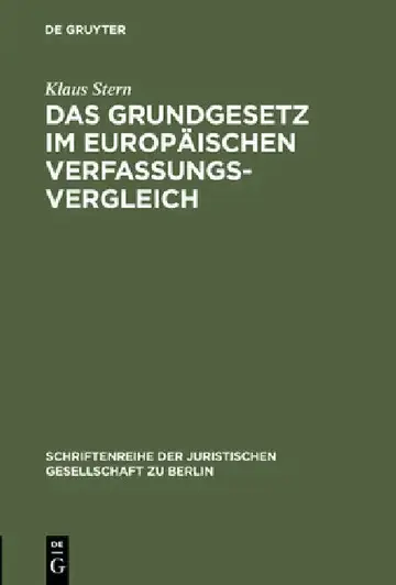 Cover of Das Grundgesetz im europäischen Verfassungsvergleich