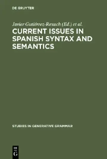Cover of Current Issues in Spanish Syntax and Semantics