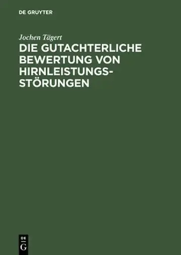 Cover of Die Gutachterliche Bewertung Von Hirnleistungsstorungen