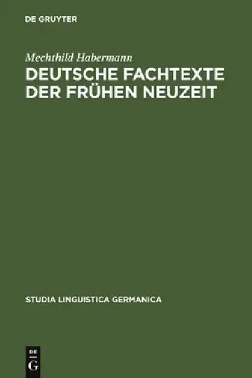 Cover of Deutsche Fachtexte der frühen Neuzeit