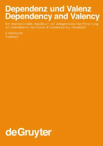 Cover of Dependenz Und Valenz 2.Teilband