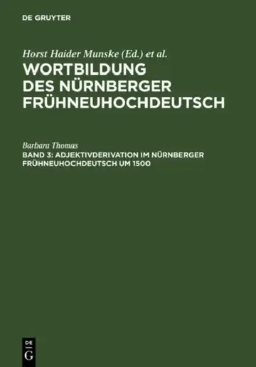 Cover of Adjektivderivation im Nürnberger Frühneuhochdeutsch um 1500