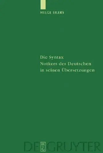 Cover of Die Syntax Notkers des Deutschen in seinen Übersetzungen