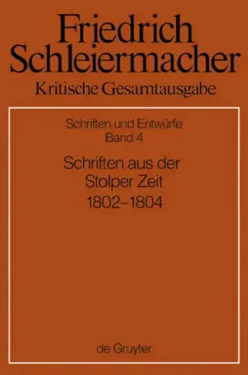 Cover of Schriften aus der Stolper Zeit (1802-1804)