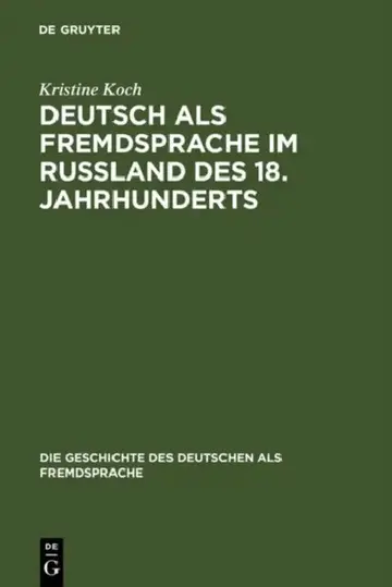 Cover of Deutsch als Fremdsprache im Rußland des 18. Jahrhunderts