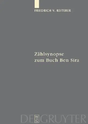 Cover of Zählsynopse Zum Buch Ben Sira