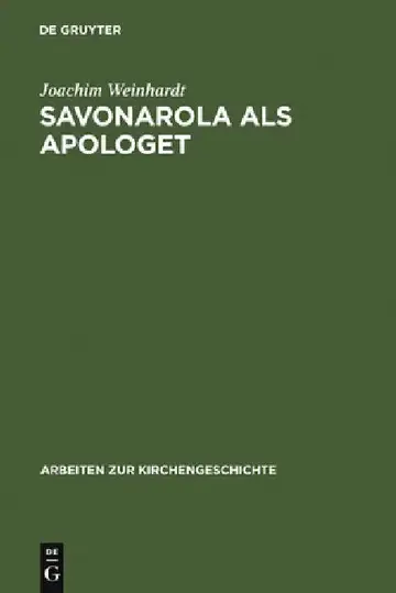 Cover of Savonarola als Apologet