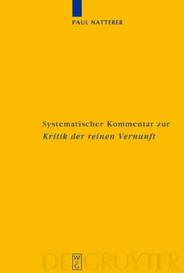 Cover of Systematischer Kommentar Zur Kritik Der Reinen Vernunft
