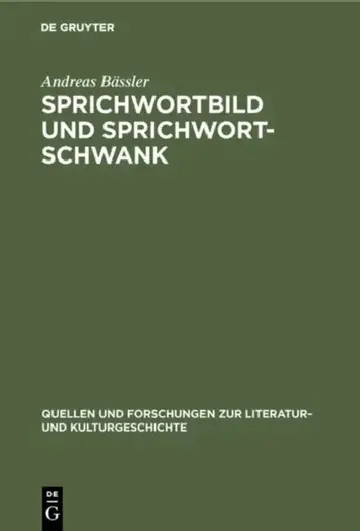 Cover of Sprichwortbild und Sprichwortschwank