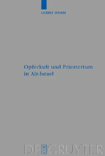 Cover of Opferkult und Priestertum in Alt-Israel