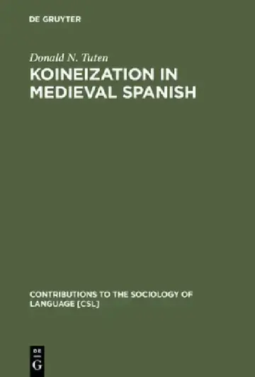 Cover of Koineization in Medieval Spanish
