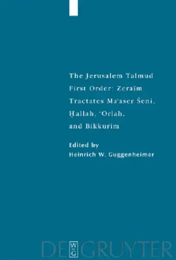 Cover of Tractates Ma'aser Seni, Hallah, 'Orlah, and Bikkurim