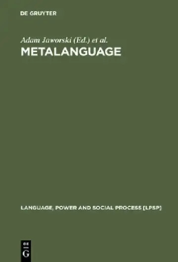 Cover of Metalanguage