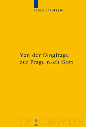 Cover of Von Der Dingfrage Zur Frage Nach Gott