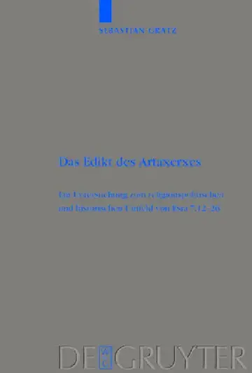 Cover of Das Edikt des Artaxerxes