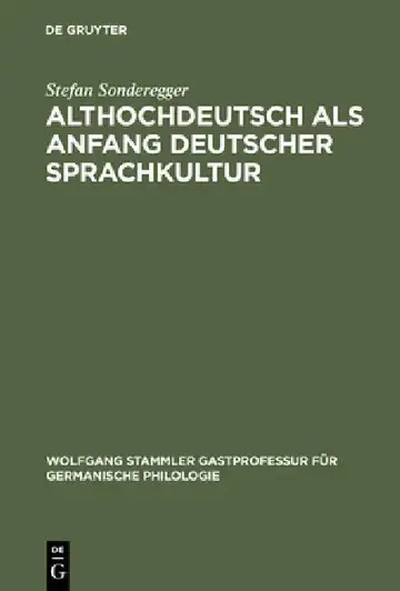 Cover of Althochdeutsch als Anfang deutscher Sprachkultur
