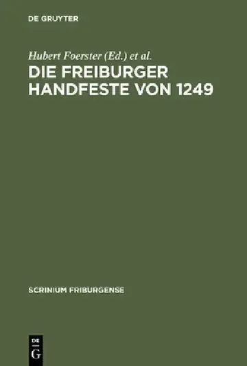 Cover of Die Freiburger Handfeste von 1249