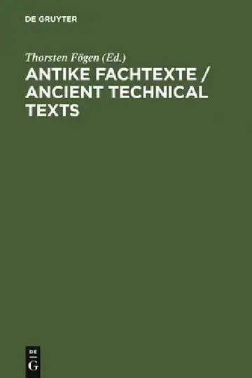 Cover of Antike Fachtexte / Ancient Technical Texts