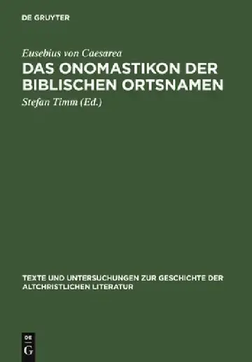 Cover of Das Onomastikon der biblischen Ortsnamen
