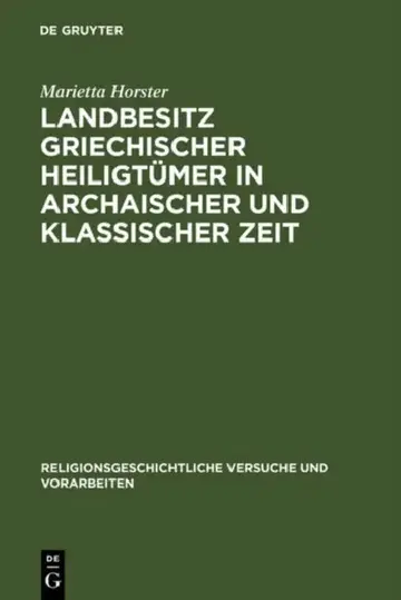 Cover of Landbesitz Griechischer Heiligtümer in Archaischer Und Klassischer Zeit