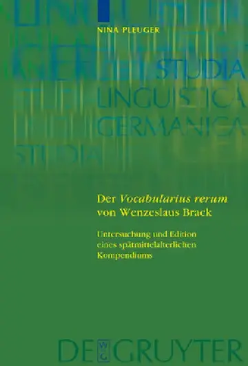 Cover of Der 'Vocabularius Rerum' Von Wenzeslaus Brack