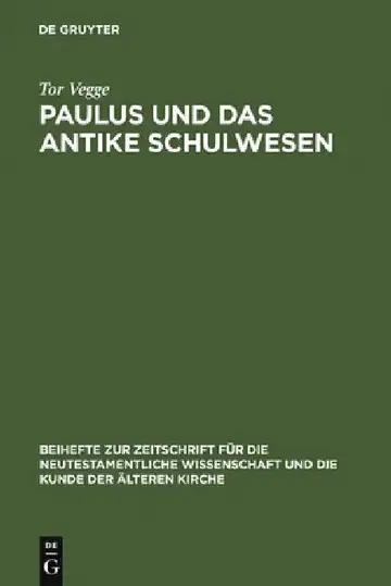 Cover of Paulus und das antike Schulwesen = Paul and the Schools of Antiquity, Volume 1