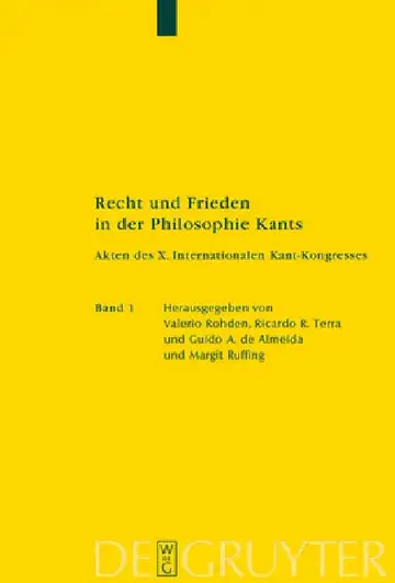Cover of Recht Und Frieden in Der Philosophie Kants
