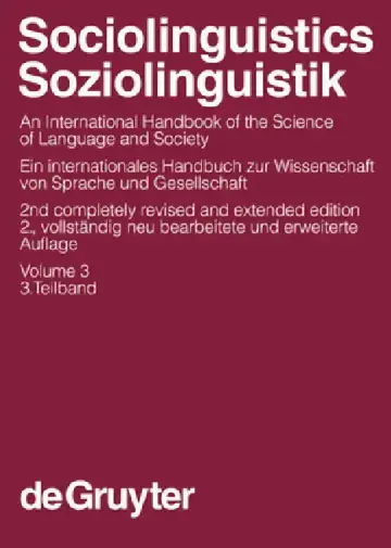 Cover of Sociolinguistics / Soziolinguistik. Volume 3