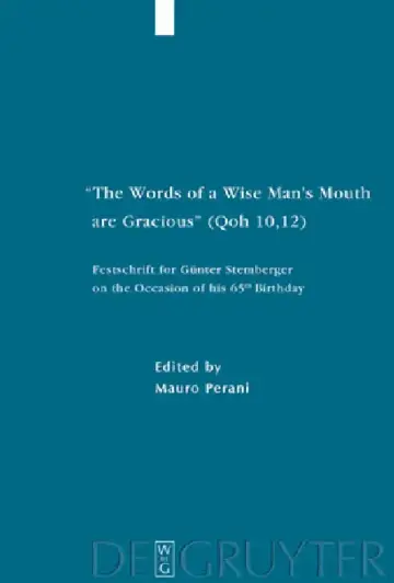 Cover of The Words of a Wise Man's Mouth Are Gracious (Qoh 10,12)