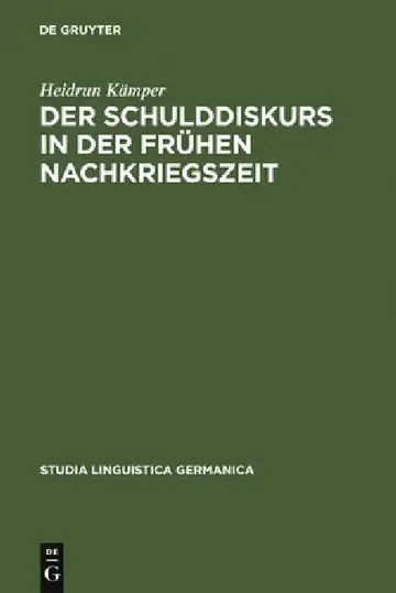 Cover of Der Schulddiskurs in der frühen Nachkriegszeit