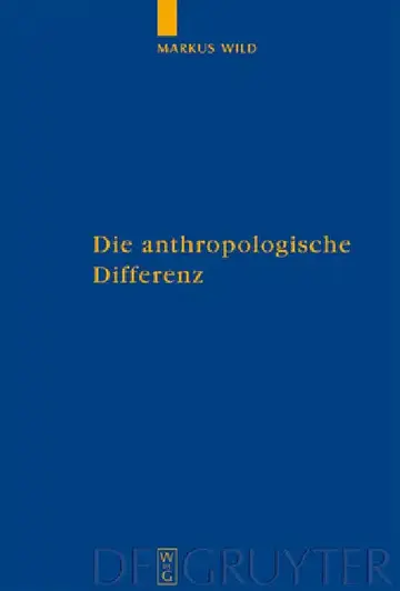 Cover of Die anthropologische Differenz = Die Anthropologische Differenz