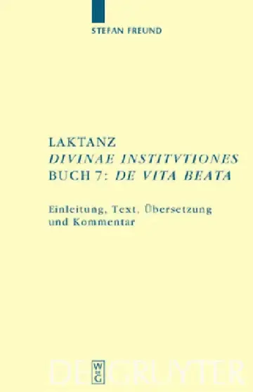 Cover of Laktanz. "Divinae institutiones". Buch 7