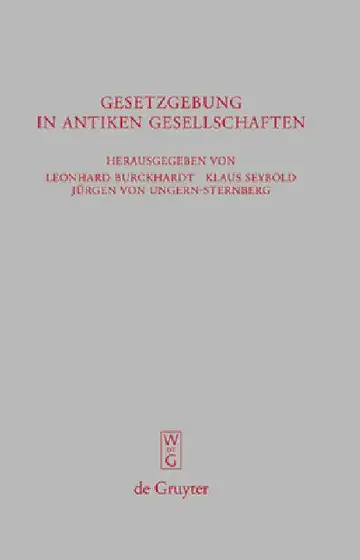 Cover of Gesetzgebung in antiken Gesellschaften