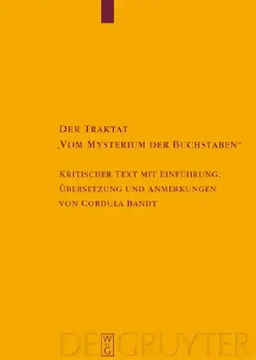 Cover of Der Traktat Vom Mysterium Der Buchstaben