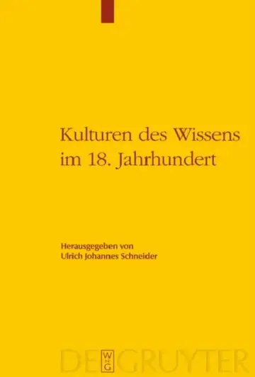 Cover of Kulturen des Wissens im 18. Jahrhundert