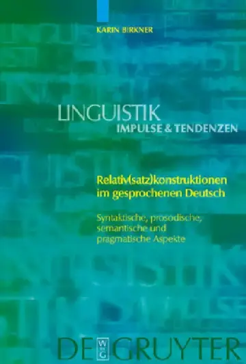 Cover of Relativ(satz)konstruktionen im gesprochenen Deutsch = Relative (Clause) Constructions in Spoken German