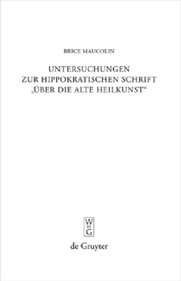 Cover of Untersuchungen Zur Hippokratischen Schrift Über Die Alte Heilkunst