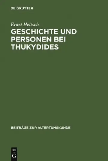 Cover of Geschichte und Personen bei Thukydides = History and People in Thucydides