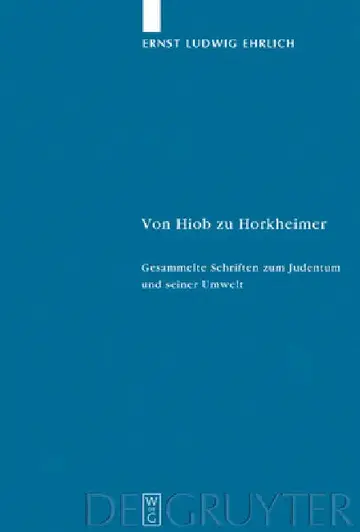 Cover of Von Hiob Zu Horkheimer