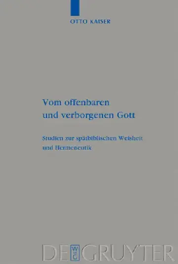 Cover of Vom offenbaren und verborgenen Gott