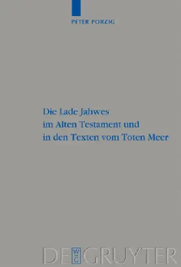 Cover of Die Lade Jahwes im Alten Testament und in den Texten vom Toten Meer