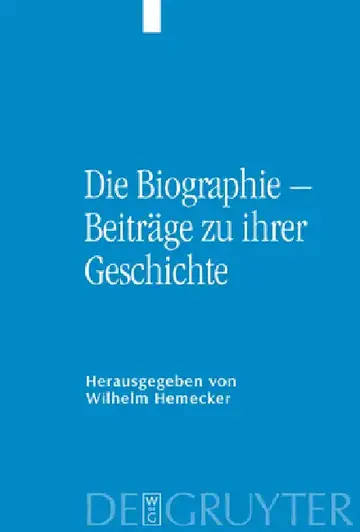 Cover of Die Biographie - Beiträge Zu Ihrer Geschichte