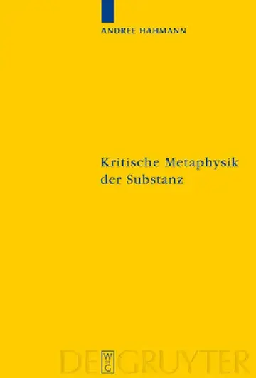 Cover of Kritische Metaphysik der Substanz