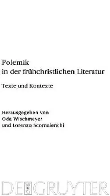 Cover of Polemik in der frühchristlichen Literatur