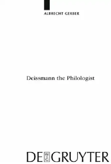 Cover of Deissmann the Philologist