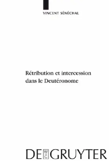 Cover of Rétribution Et Intercession Dans Le Deutéronome