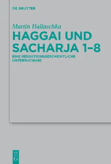 Cover of Haggai und Sacharja 1-8
