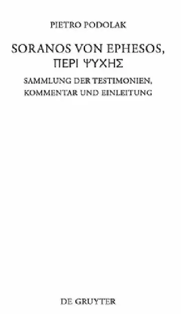 Cover of Soranos von Ephesos, Peri psyches