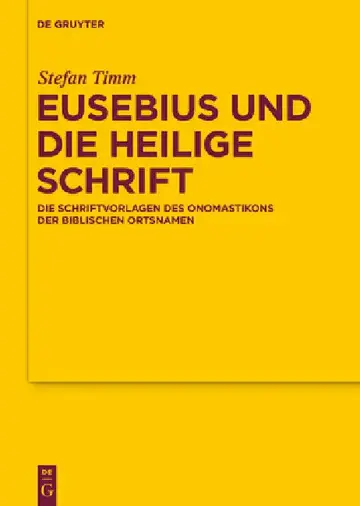 Cover of Eusebius und die Heilige Schrift
