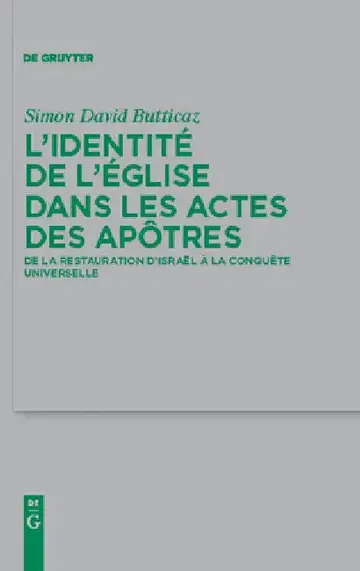 Cover of L'identité de l'Eglise dans les Actes des apôtres
